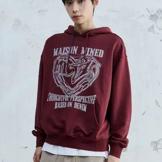 [BUNJANG] Maison Mine Heart Doodle Hoodie / 메종미네드 두들 하트 후드