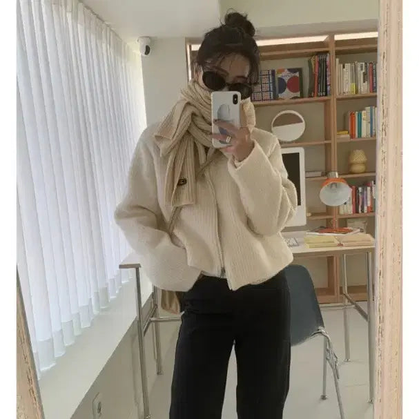 [BUNJANG] Milk Mohair Jacket - Ivory / 유리에 밀크 모헤어 자켓 / 아이보리