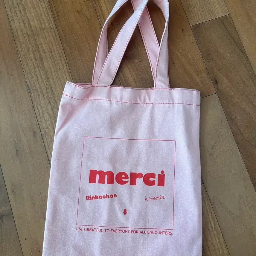 [BUNJANG] Merci Pink Tote Bag Canvas Eco Bag / 핑크 연분홍 메르시 가방 merci 토트백 캔버스 에코백