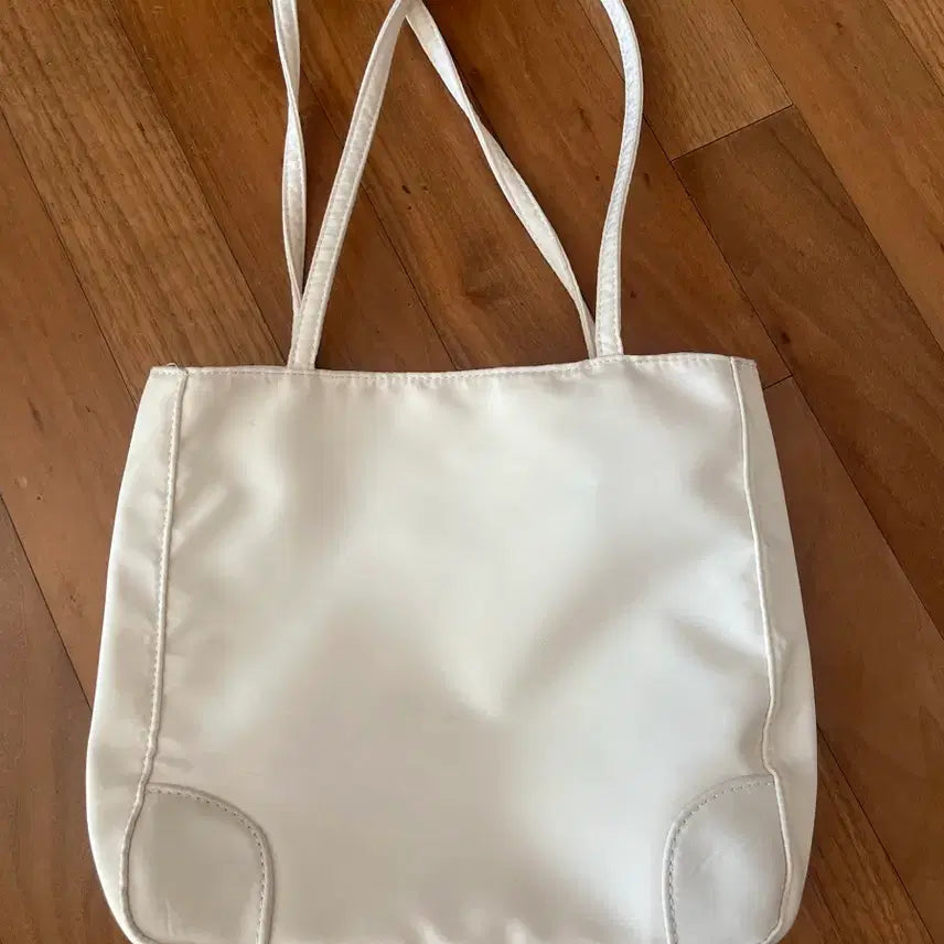 [BUNJANG] Ivory Pale Yellow Nylon Shoulder Bag / 아이보리 연노랑 숄더백 나일론
