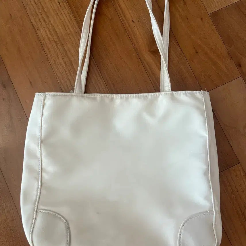 [BUNJANG] Ivory Pale Yellow Nylon Shoulder Bag / 아이보리 연노랑 숄더백 나일론