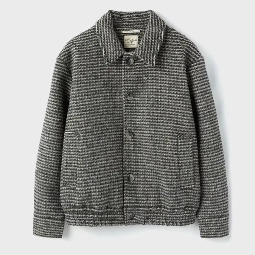 [BUNJANG] Unspecified Group Wool Collar Blouson Check Grey / 울 카라 블루종 체크 그레이 새상품