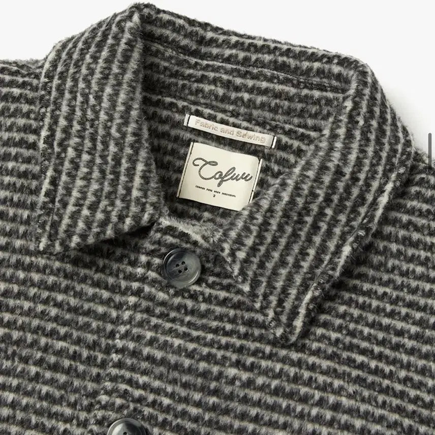 [BUNJANG] Unspecified Group Wool Collar Blouson Check Grey / 울 카라 블루종 체크 그레이 새상품