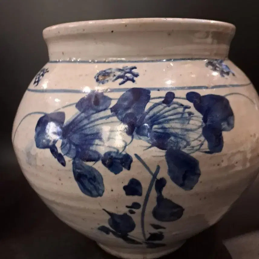 [BUNJANG] Joseon Dynasty Celadon Porcelain Jar / 조선백자  초화문 항아리