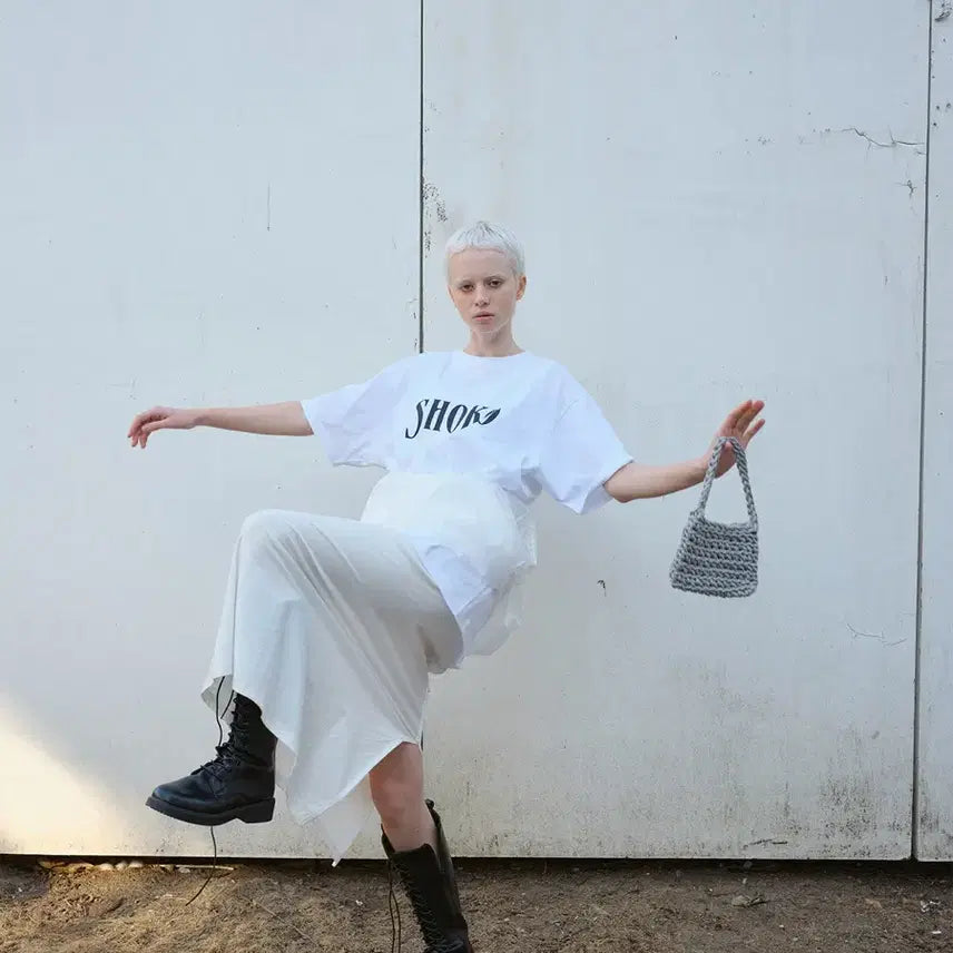 [BUNJANG] Nothing Everthing Knit Tote Bag - Gray / 낫띵에브리띵 니트 토트백 그레이