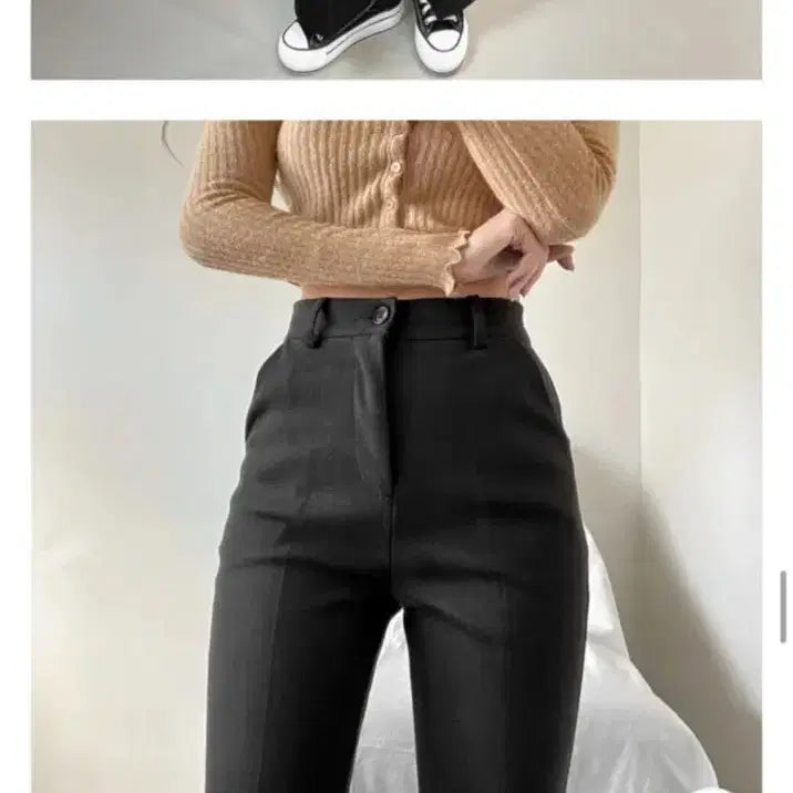 [BUNJANG] High-Waist Long Bootcut Wool Slacks / 하이웨스트 롱 부츠컷 울슬랙스