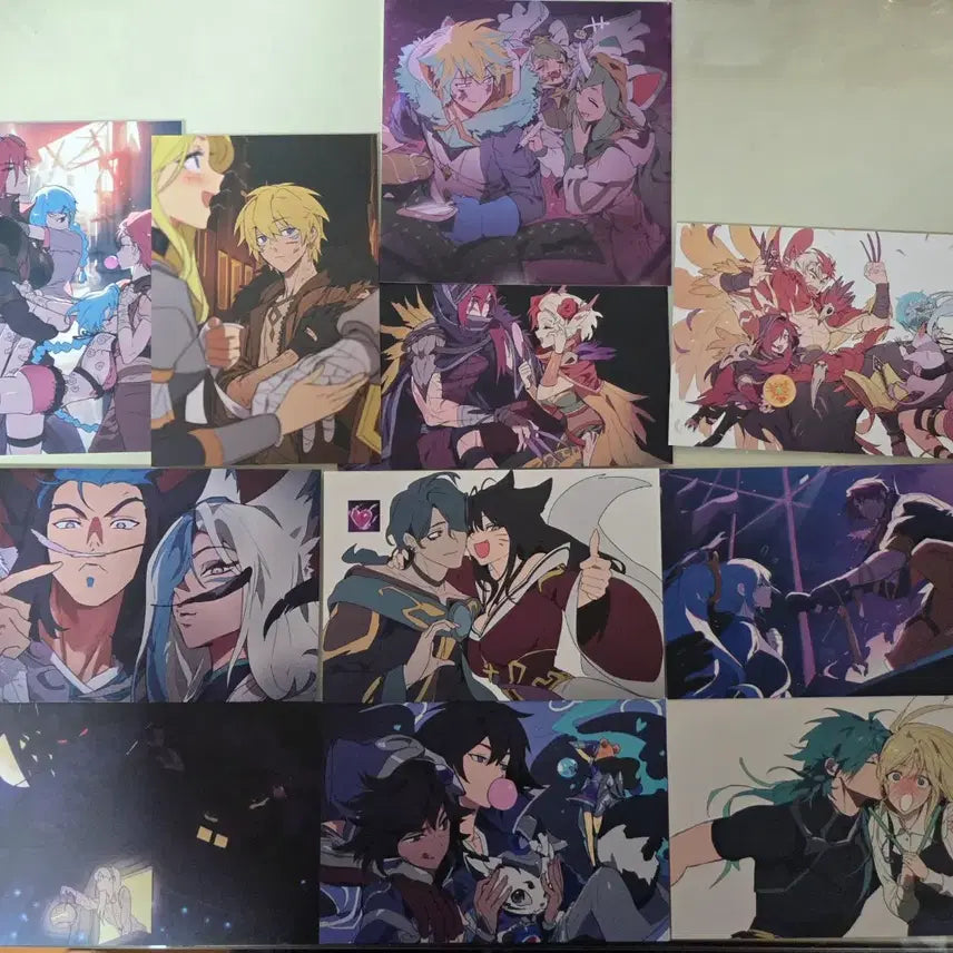 [BUNJANG] League of Legends Postcard Bundle Set / 리그오브레전드 롤 비공굿 엽서 13장 일괄(자야 라칸 이즈리얼 럭스 등)