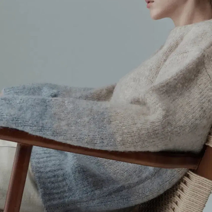 [BUNJANG] Alpaca Wool Gradation Knit / 리이 알파카 울 그라데이션니트