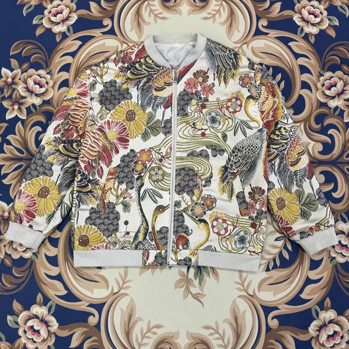 [BUNJANG] Vintage Crane Embroidery Jacket / (F)VTG 학 자수 자켓