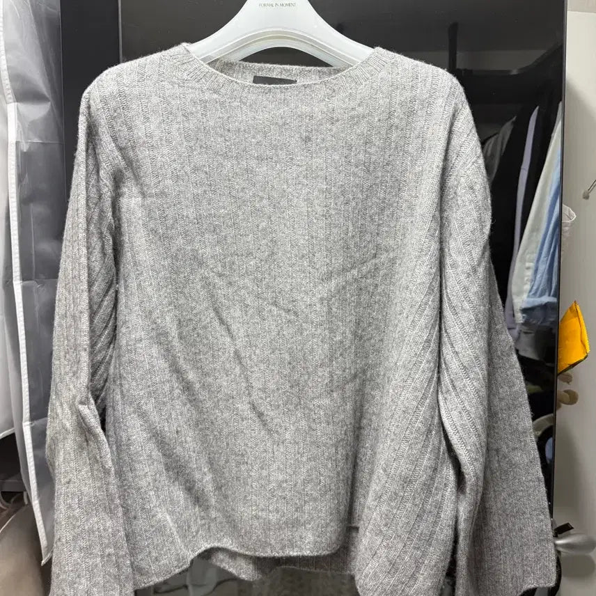 [BUNJANG] Hah Um Ji Wide Ribbed Holga Knit / (미착용) 하엄지 와이드골지홀가먼트니트
