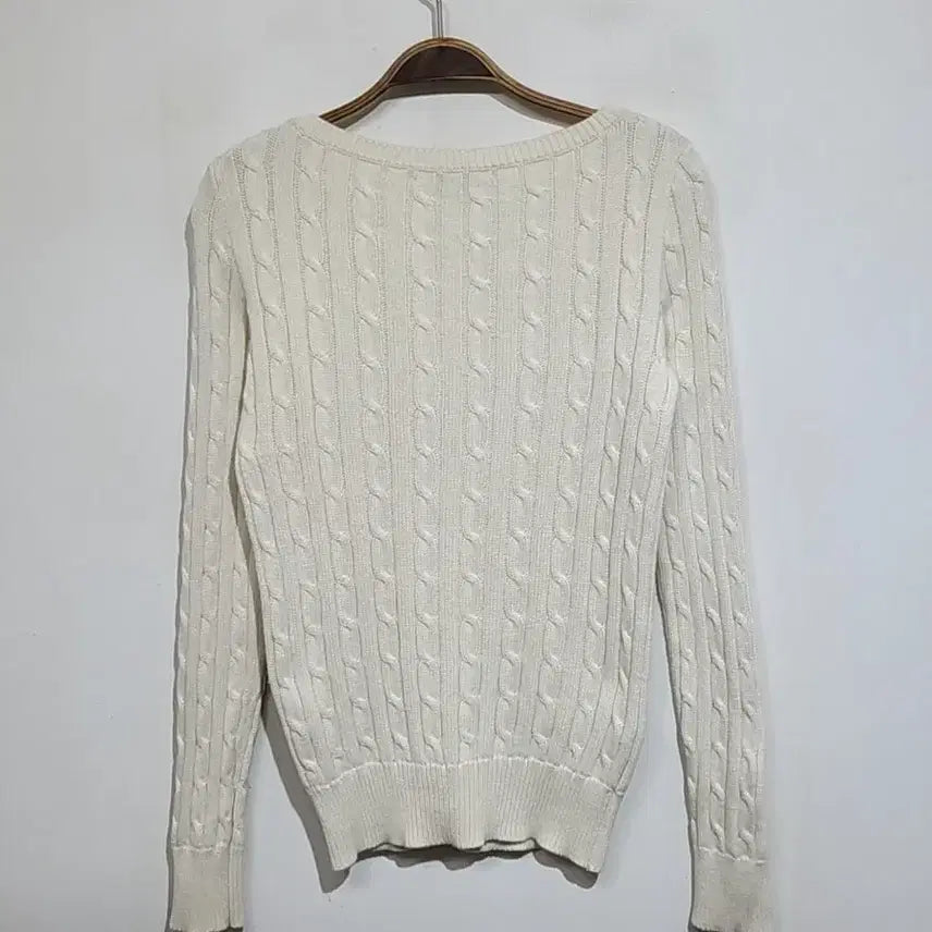 [BUNJANG] Ralph Lauren Polo Cable Knit Ivory Sweater / (S) 랄프로렌 폴로 꽈배기 니트 아이보리 케이블 스웨터