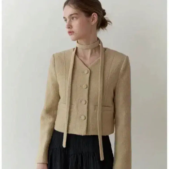 [BUNJANG] LE SSERAFIM Kkurd Tweed Jacket Beige / 리엘 커드 트위드자켓 베이지