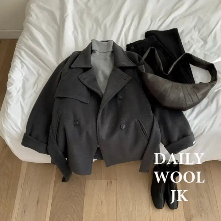 [BUNJANG] Shopperland Soft Half Trench Wool Coat / 쇼퍼랜드 소프트 하프 트렌치 울코트