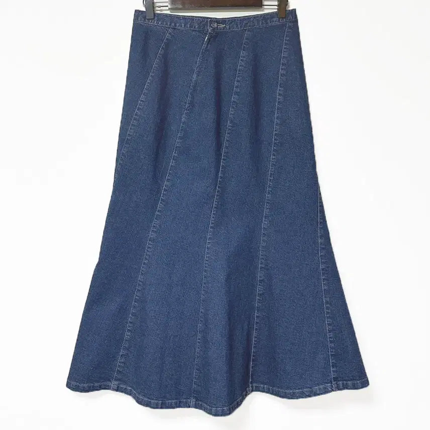 [BUNJANG] Vintage Goored Denim Long Skirt / 일본빈티지 고어드절개A라인 데님롱스커트청치마 블루 모리걸하구미룩갸루y2k