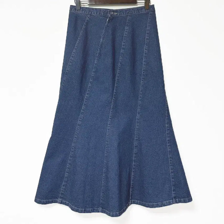 [BUNJANG] Vintage Goored Denim Long Skirt / 일본빈티지 고어드절개A라인 데님롱스커트청치마 블루 모리걸하구미룩갸루y2k