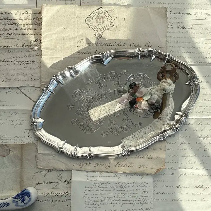 [BUNJANG] Vintage Silver Plate Oval Tray / 빈티지 실버플레이트 트레이