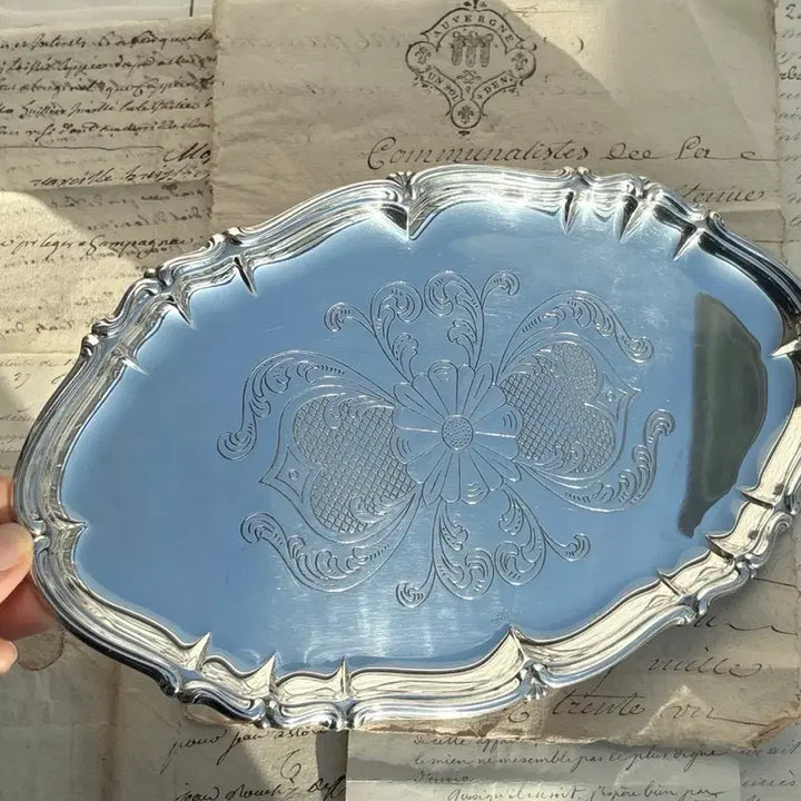 [BUNJANG] Vintage Silver Plate Oval Tray / 빈티지 실버플레이트 트레이