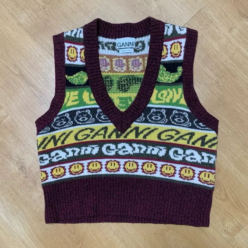 [BUNJANG] Ganni Recycled Wool Smiley Vest S / ganni 가니 리시이클드 울 스마일리 베스트 S