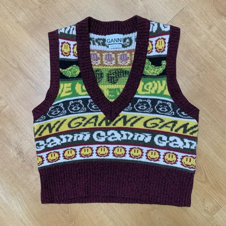[BUNJANG] Ganni Recycled Wool Smiley Vest S / ganni 가니 리시이클드 울 스마일리 베스트 S