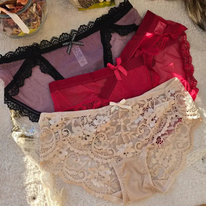 [BUNJANG] Lace Panties 95 Size 3-Piece Set / 레이스팬티 95사이즈 3종 묶음 판매 여성팬티95