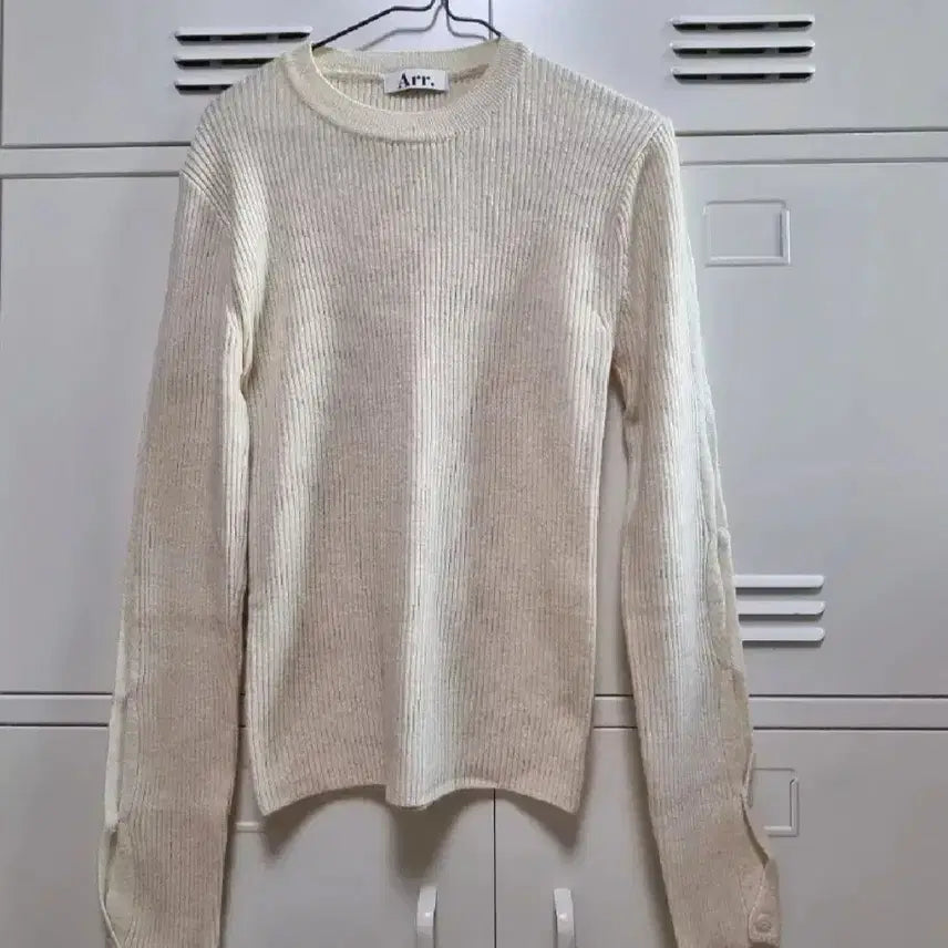 [BUNJANG] Cash Button Ribbed Knit - Ivory / 캐시 버튼 골지 니트 - 아이보리,프리