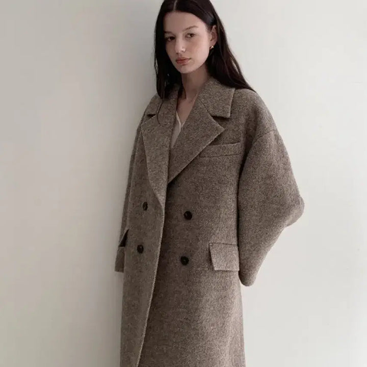 [BUNJANG] Around U Roy Beige Coat / 어라운드율 로이부클코트 베이지컬러