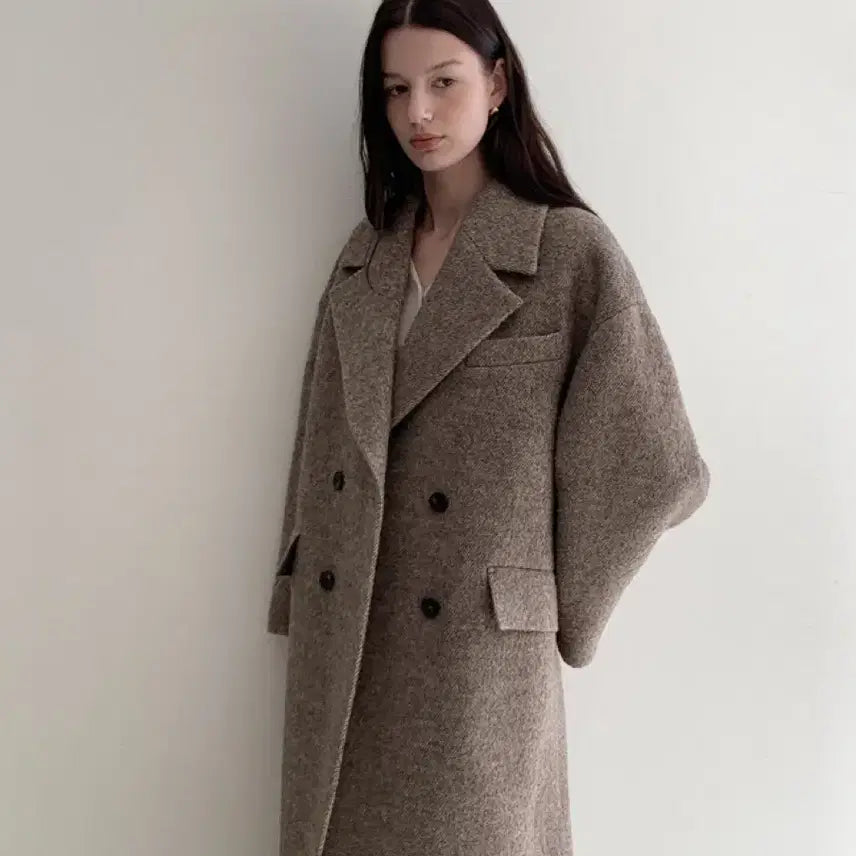 [BUNJANG] Around U Roy Beige Coat / 어라운드율 로이부클코트 베이지컬러