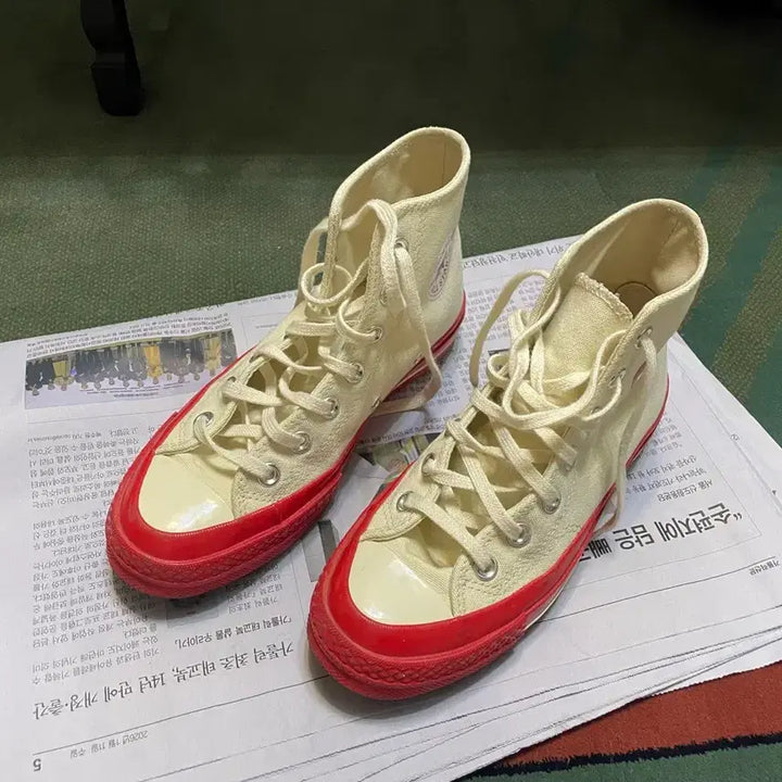 [BUNJANG] Comme des Garcons Converse Chuck 70 High Red Sole Sneakers / [2회착용] 230사이즈 / 꼼데x컨버스 척70 하이 레드솔