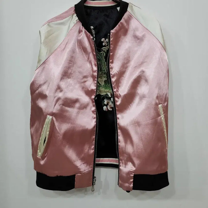 [BUNJANG] Vintage Black Floral Embroidery Souvenir Jacket / 빈티지 스카잔 자켓 L