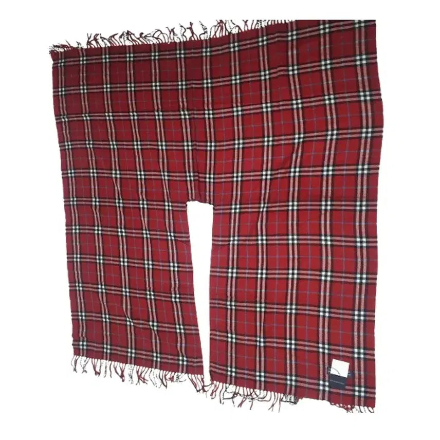 [BUNJANG] Burberry Red Stripe Cape Merino Wool Cashmere / 버버리 레드스트라이프 케이프 메리노울 캐시미어