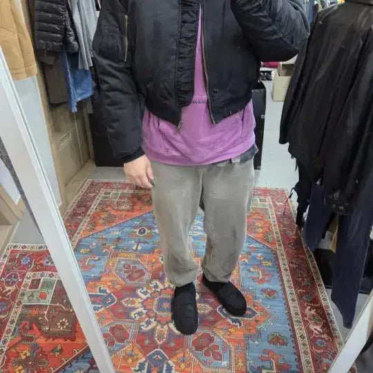 [BUNJANG] Vulcan Store Shring Two-Way Crop Padded Jacket (M) / 빈티지 Vulcan store 투웨이 셔링 항공 크롭 패딩자켓 m
