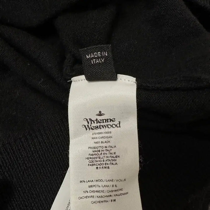 [BUNJANG] Vivienne Westwood Cardigan Black / 비비안 웨스트우드 캐시미어 가디건 블랙