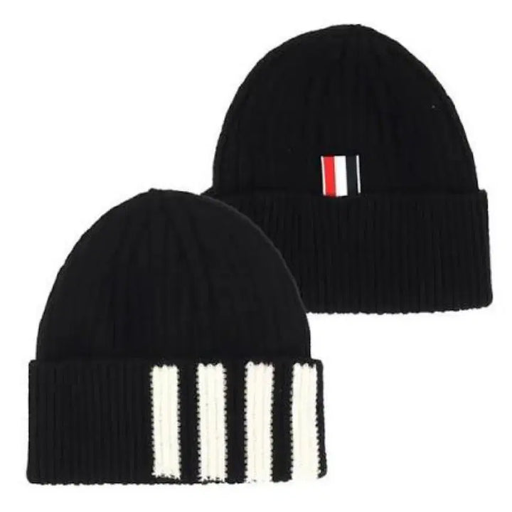 [BUNJANG] Thom Browne Black Knit Beanie / 톰브라운 블랙 니트 비니