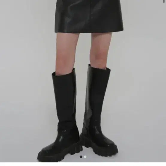 [BUNJANG] BlackUp Black Leather Mini Skirt / 블랙업 블랙 레더 미니스커트