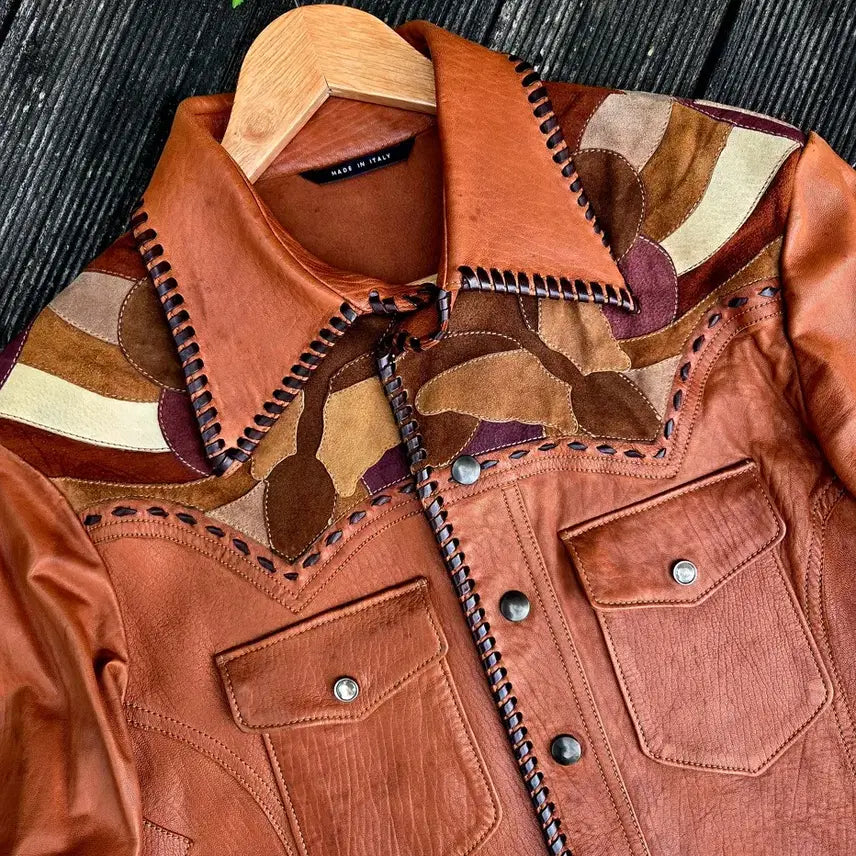 [BUNJANG] Gucci Western Trucker Leather Jacket / 구찌 웨스턴 트러커 가죽자켓