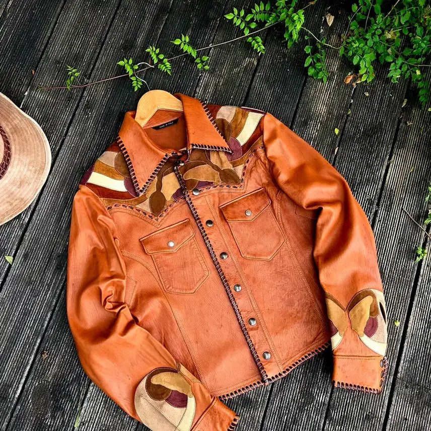 [BUNJANG] Gucci Western Trucker Leather Jacket / 구찌 웨스턴 트러커 가죽자켓