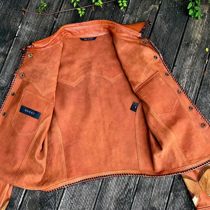 [BUNJANG] Gucci Western Trucker Leather Jacket / 구찌 웨스턴 트러커 가죽자켓