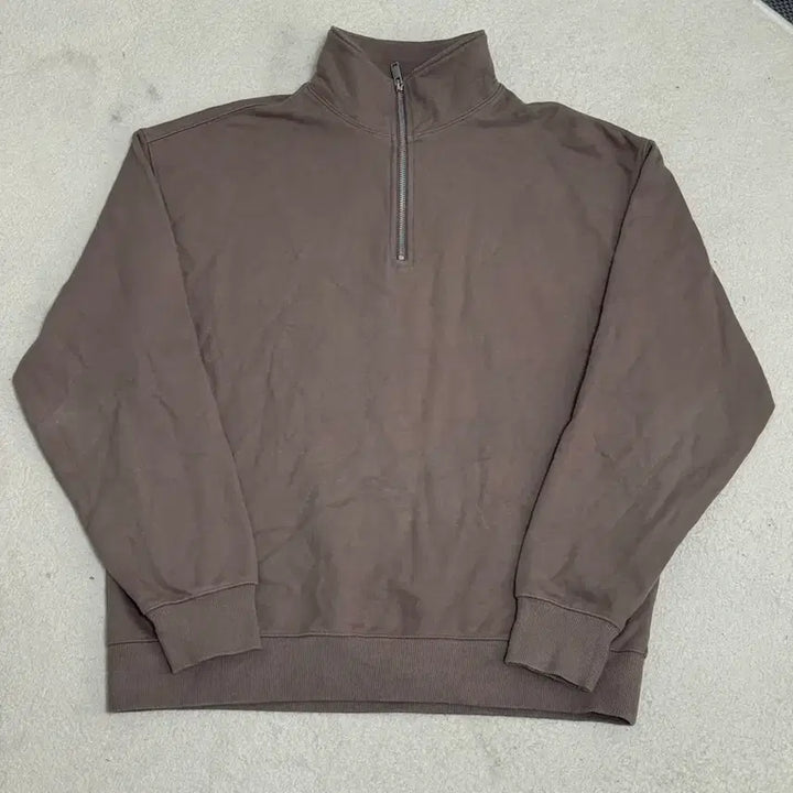 [BUNJANG] Musinsa Standard Brown Half Zip-up Sweatshirt M / 무신사스탠다드 브라운 하프집업 맨투맨 티셔츠 M