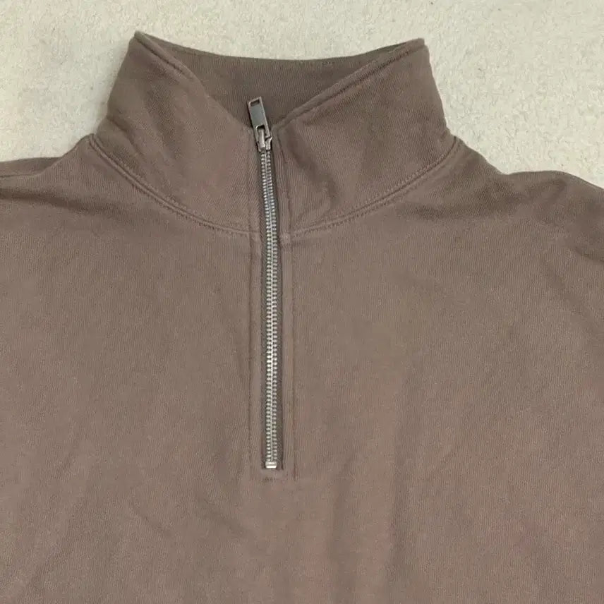 [BUNJANG] Musinsa Standard Brown Half Zip-up Sweatshirt M / 무신사스탠다드 브라운 하프집업 맨투맨 티셔츠 M