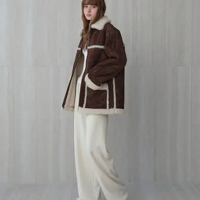 [BUNJANG] Le Sserafim Faux Fur Shearling Jacket / le 르 시어링 하프 자켓 퍼 무스탕