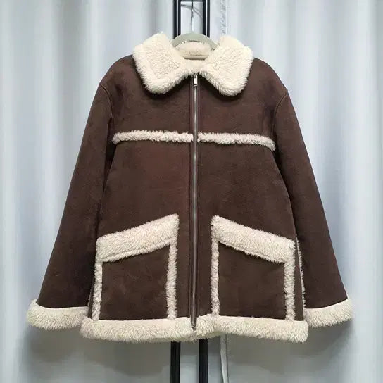 [BUNJANG] Le Sserafim Faux Fur Shearling Jacket / le 르 시어링 하프 자켓 퍼 무스탕