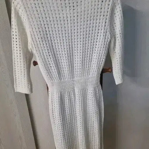 [BUNJANG] Ivory Punching Knit Dress (Size 55-66) / 아이보리펀칭  니트 원피스 55~66