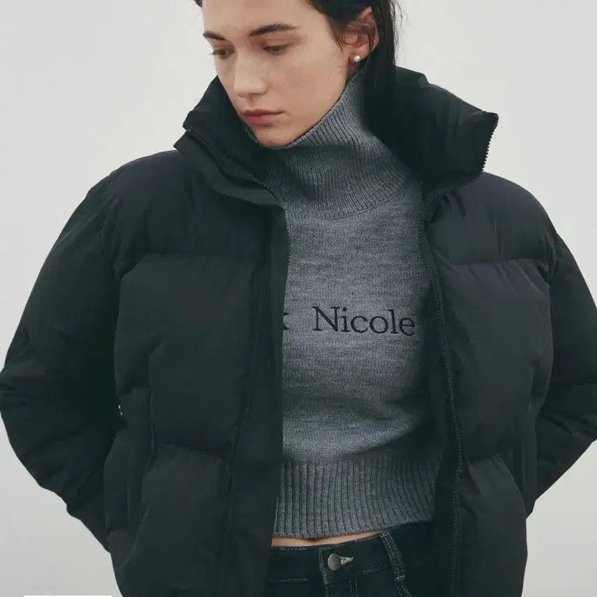 [BUNJANG] Nick & Nicole Volume Puffer Short Padding Black M Moon Ga Young / (새상품) 닉앤니콜 볼륨 푸퍼 숏패딩 블랙 M 문가영 착용