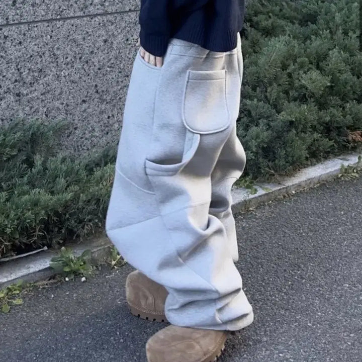 [BUNJANG] MJD 3D Sweat Pants Melange Gray / [OS] MJD 3D 니 스웻 팬츠 멜란지 그레이