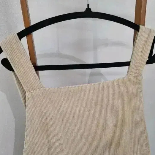 [BUNJANG] Corduroy Beige Overall Dress / 코듀로이 멜빵 원피스 베이지 프리/실착 X