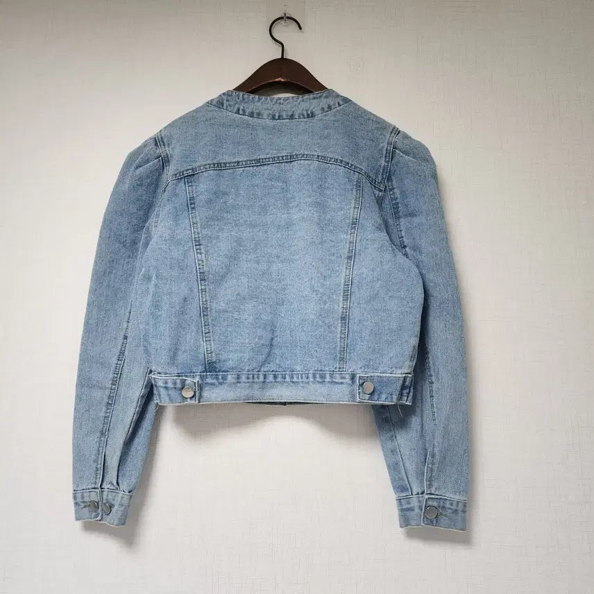 [BUNJANG] Plastic Island Puff Denim Jacket (Size F) / 플라스틱아일랜드 퍼프 데님 자켓 F