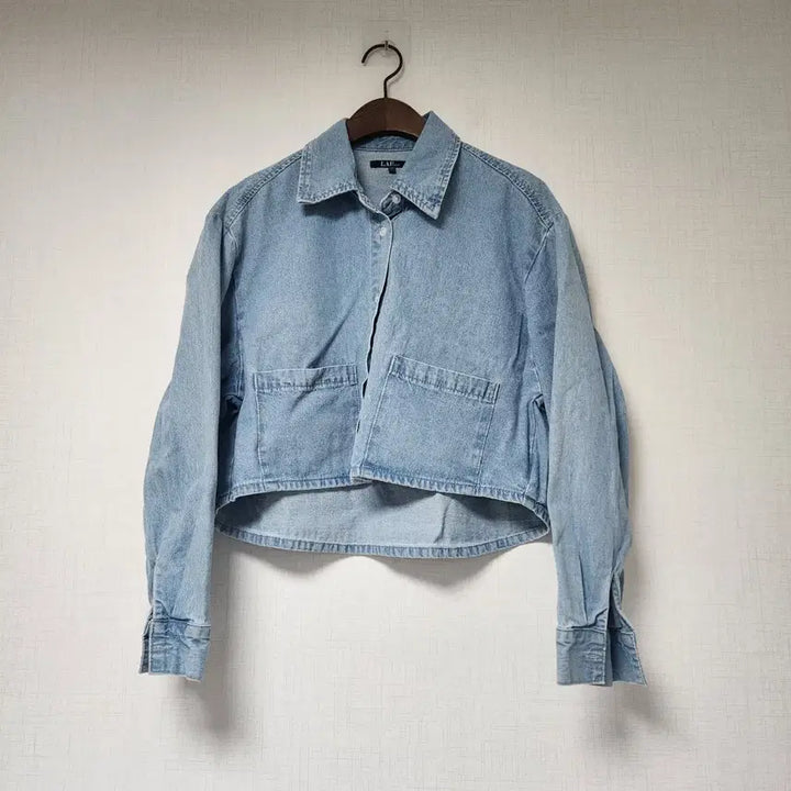 [BUNJANG] LAP Cropped Denim Shirt Jacket / LAP 크롭 데님 셔츠 자켓 F