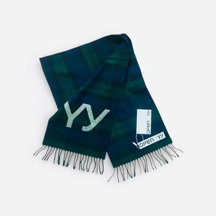 [BUNJANG] OPEN YY Tartan Wool Scarf Green / 새상품) 오픈와이와이 타탄 울 머플러 그린