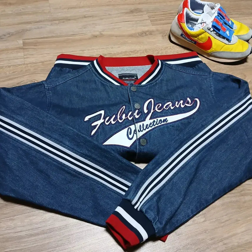 [BUNJANG] Fubu Denim Varsity Jacket / fubu 후부 데님 바시티 청자켓 올드스쿨 푸부
