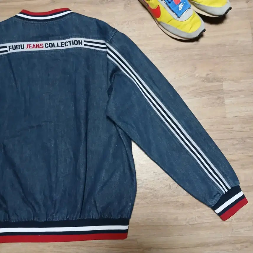 [BUNJANG] Fubu Denim Varsity Jacket / fubu 후부 데님 바시티 청자켓 올드스쿨 푸부